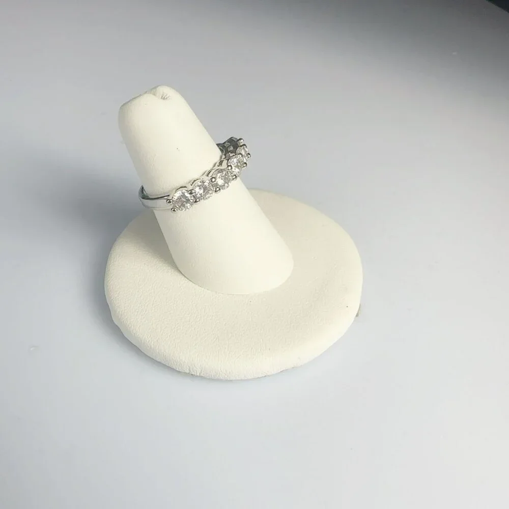 Cubic Zirconia Silver Tone Band Ring Size 6 to 10
